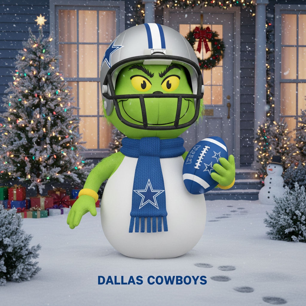 Dallas Cowboys Inflatable Snowman Figurine