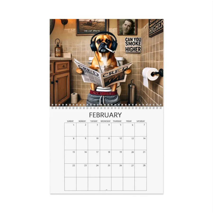 🐶Restroom Rascals: Dog Edition 2026 Wall Calendar