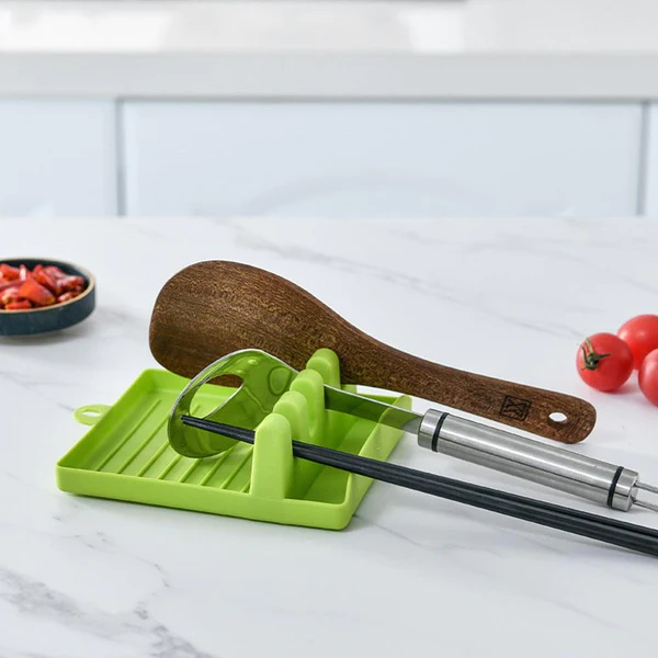 SILICONE UTENSIL REST WITH DRIP PAD