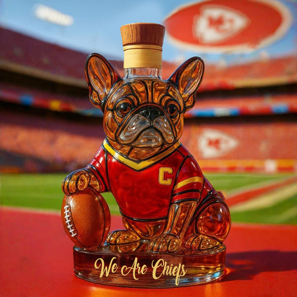 🥃Kansas City Chiefs Dog Whiskey Bottle