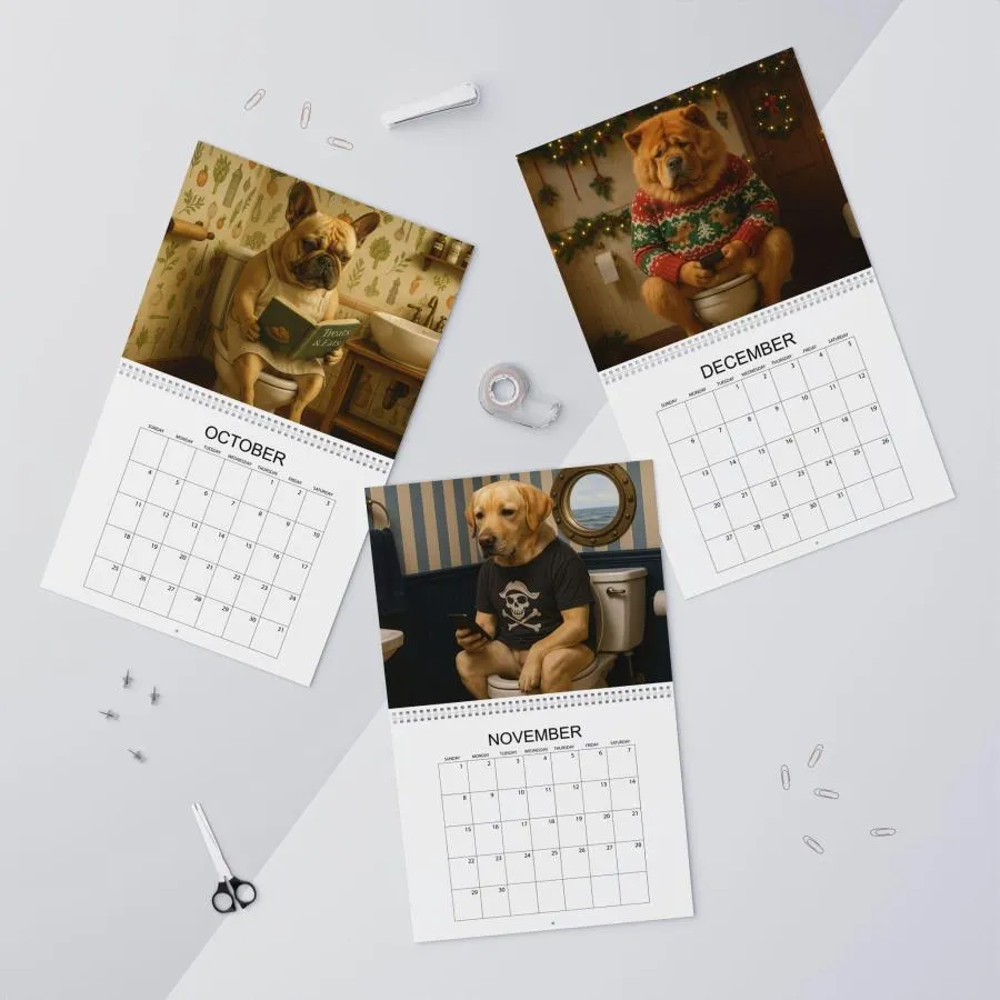 🐶Restroom Rascals: Dog Edition 2026 Wall Calendar