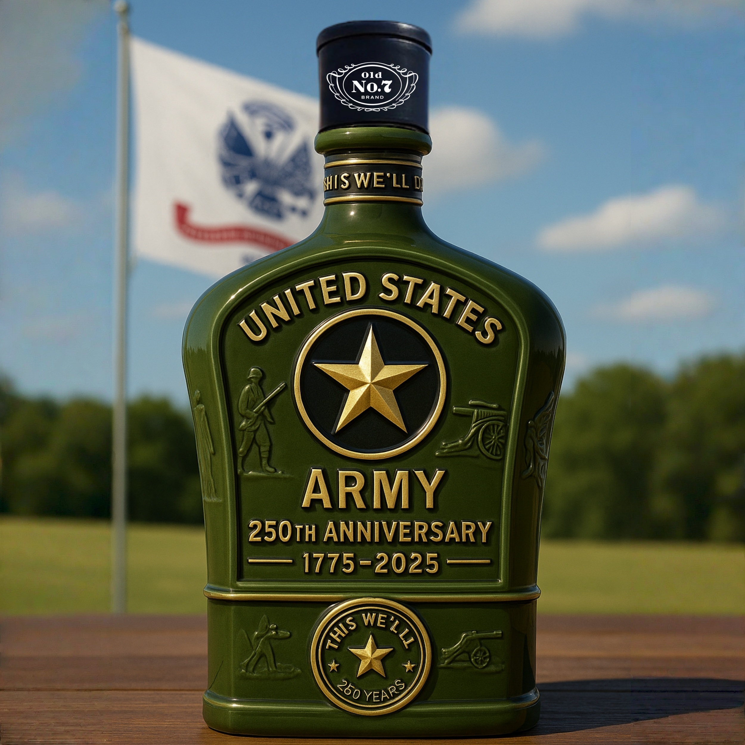 U.S. Army 250th Anniversary Whiskey Bottle