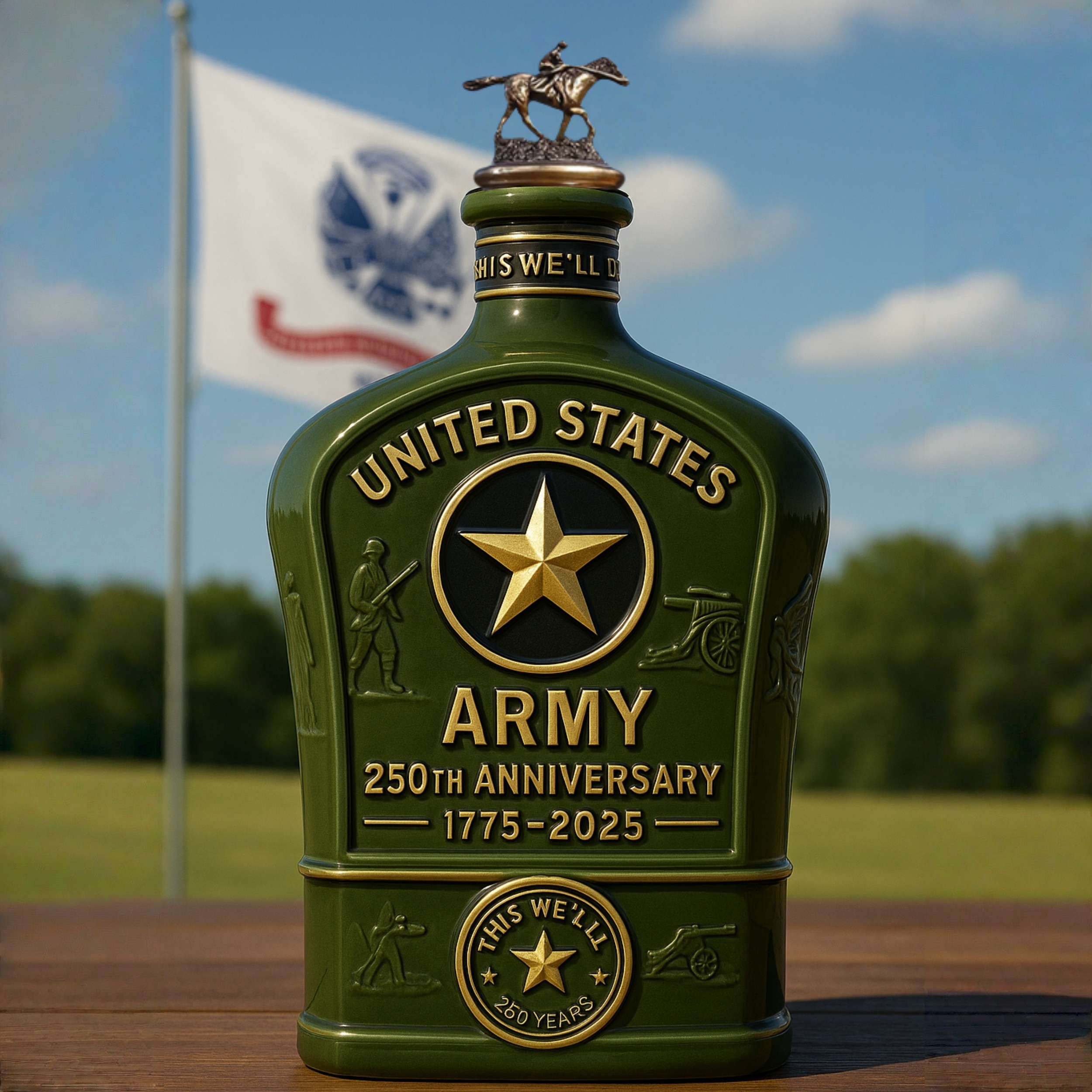 U.S. Army 250th Anniversary Whiskey Bottle