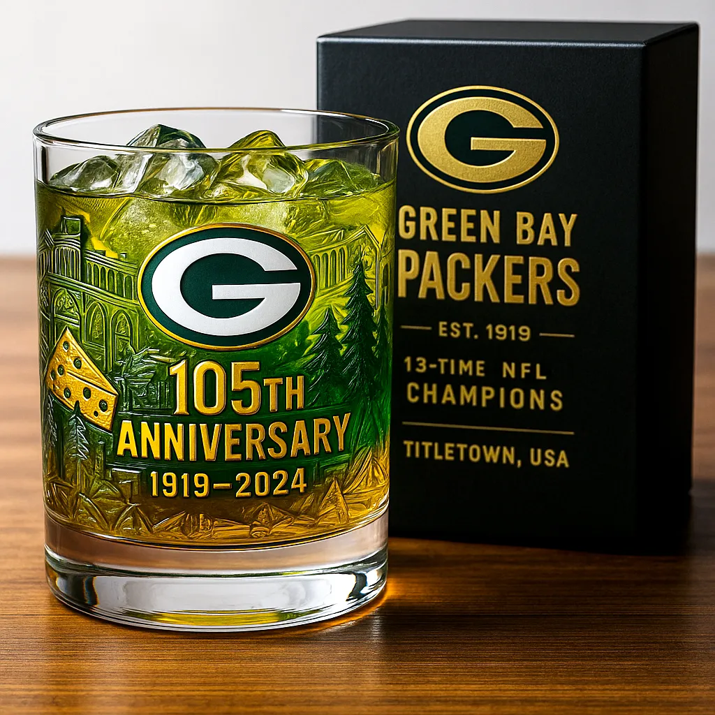 Football Team Collectible Anniversary Whiskey Glass 🥃