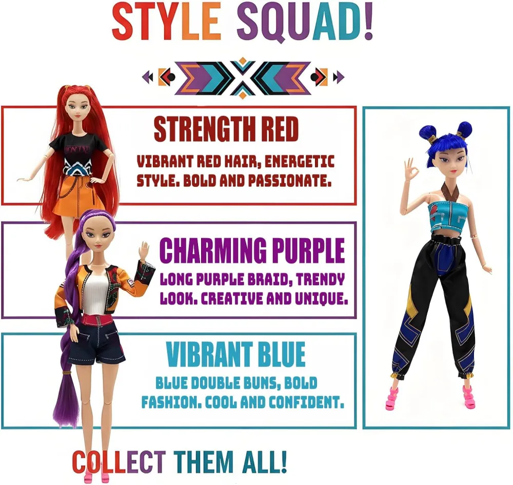 🎤✨ 2025 K-Pop Hunters New Singer Fashion Dolls 🎶💜Articulated Fashion Doll Set,Great Idea for Girls Fans