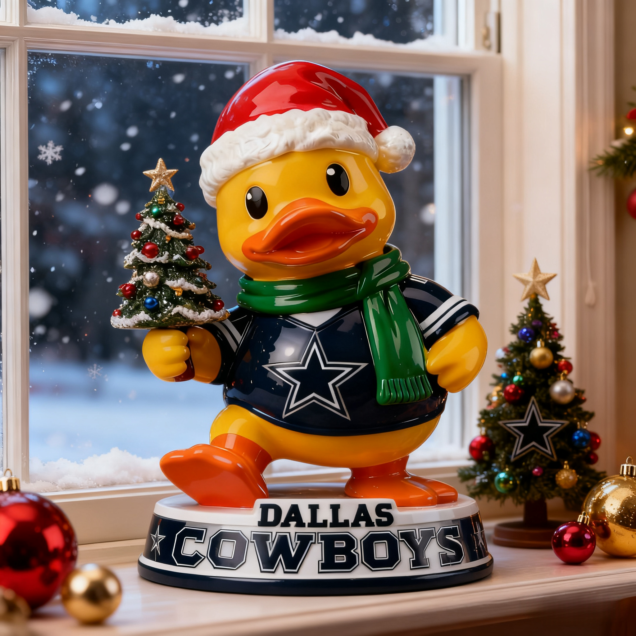 Holiday Sparkle & Cheer Christmas Duck Statue