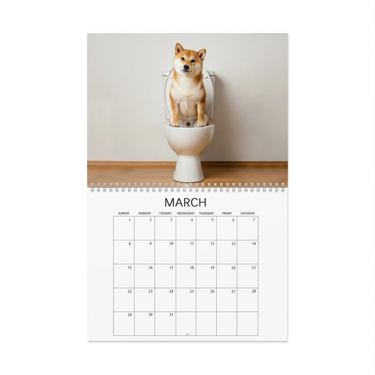 🐶Restroom Rascals: Dog Edition 2026 Wall Calendar