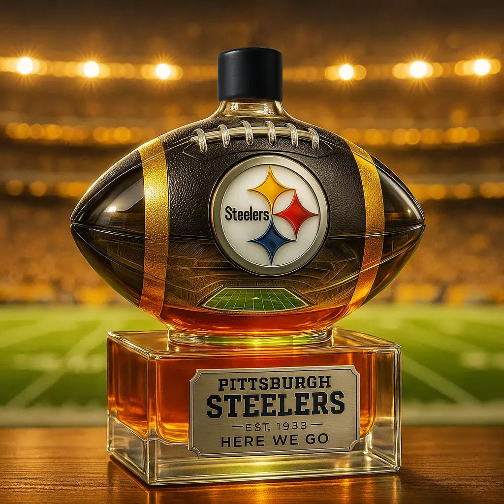 🏈 NFL Team✨ Steel City Pride, Poured in Gold — Pittsburgh Steelers Whiskey Bottle