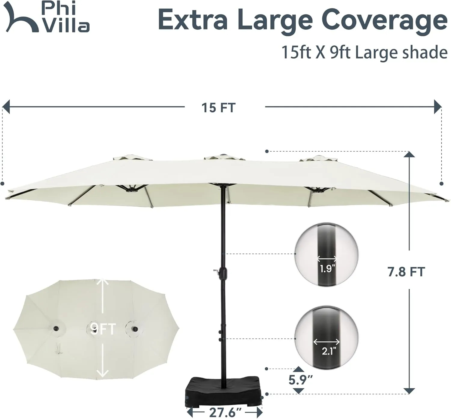 🔥Soon to Be Sold Out!!💝Buy 2 Get 2 Free💥2025 PHI VILLA 15 ft Extra Large Patio Umbrella