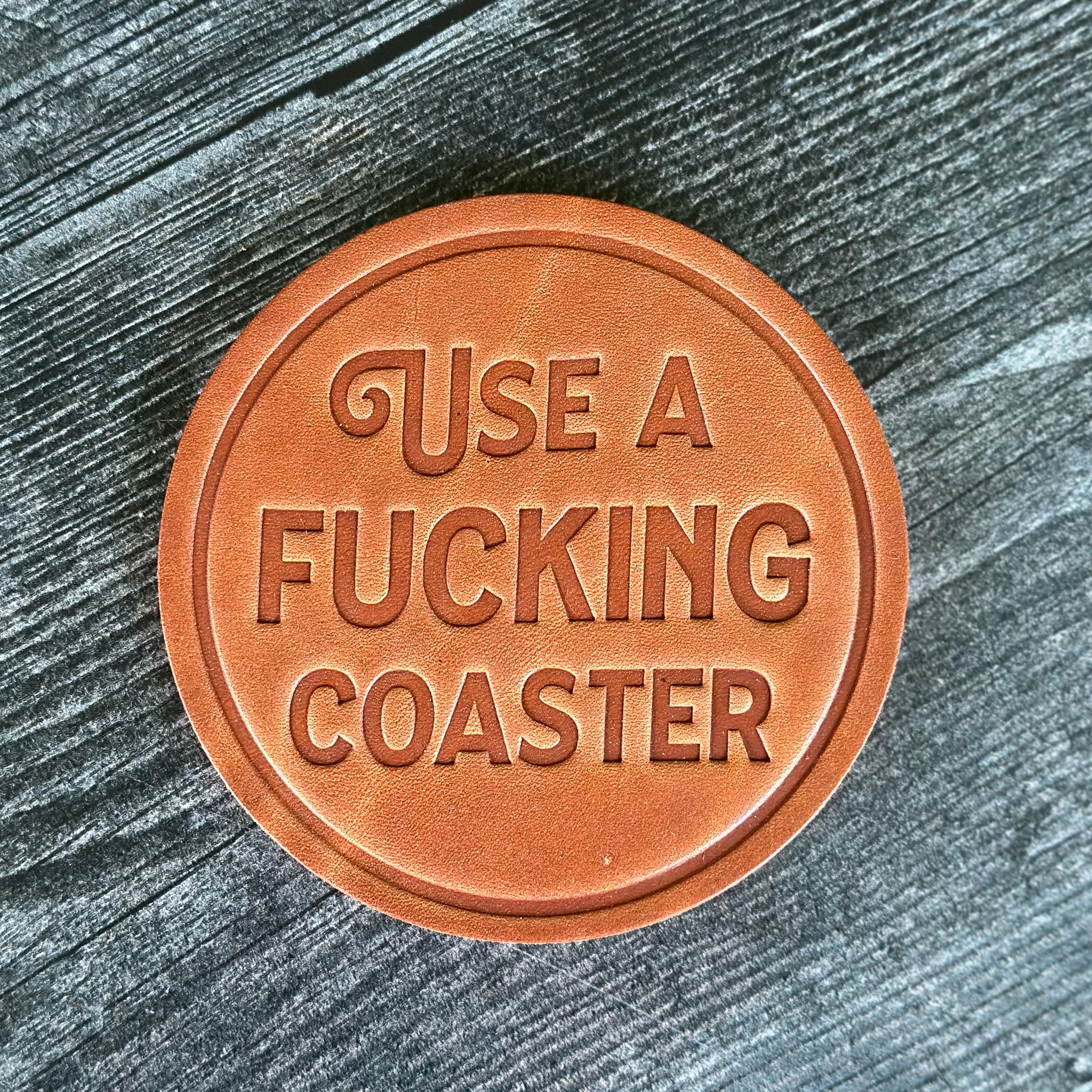 Funny Leather Drink Coasters