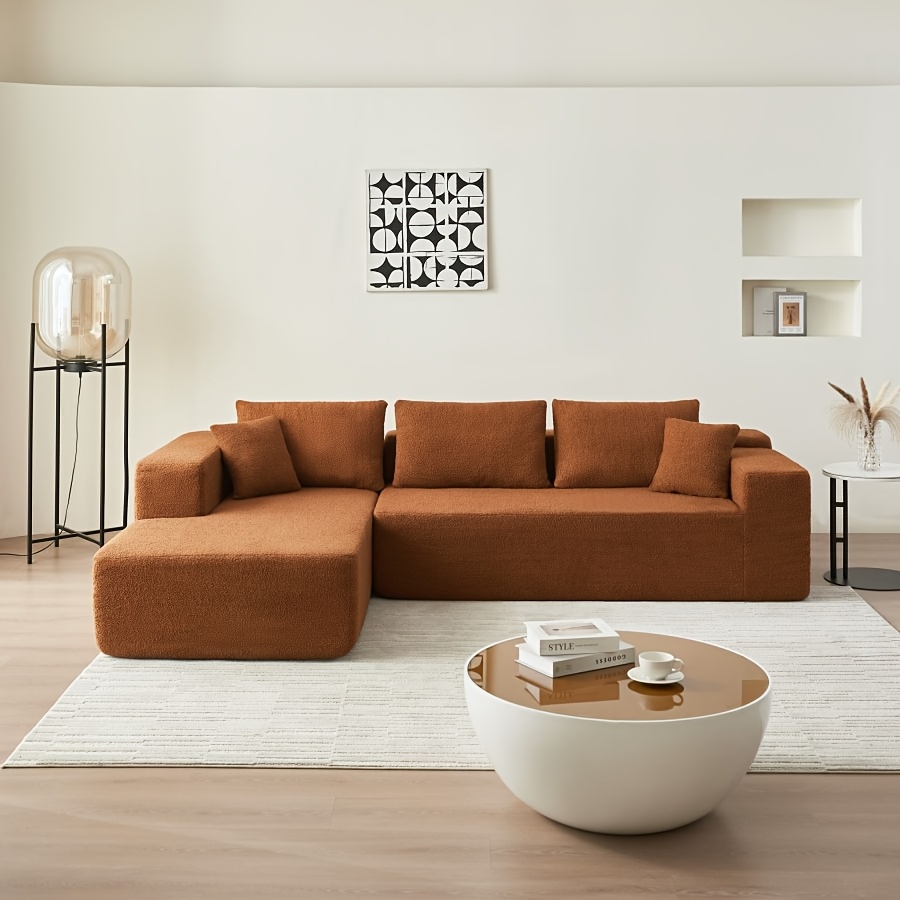 Modern L-Shaped Chenille  Modular Sofa 