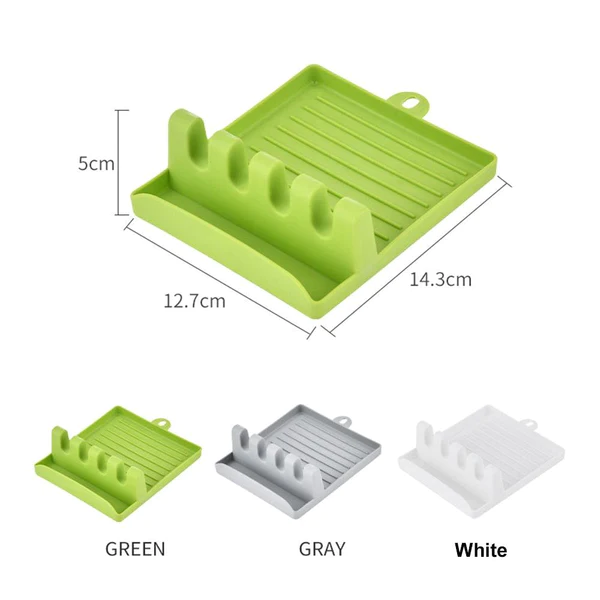 SILICONE UTENSIL REST WITH DRIP PAD