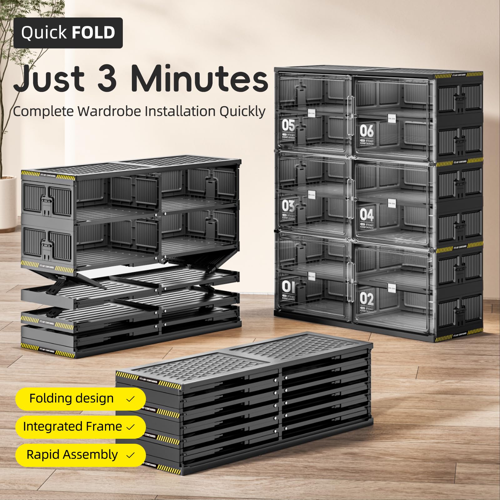  Foldable Shoe Rack Shoe Box for Closet Entryway