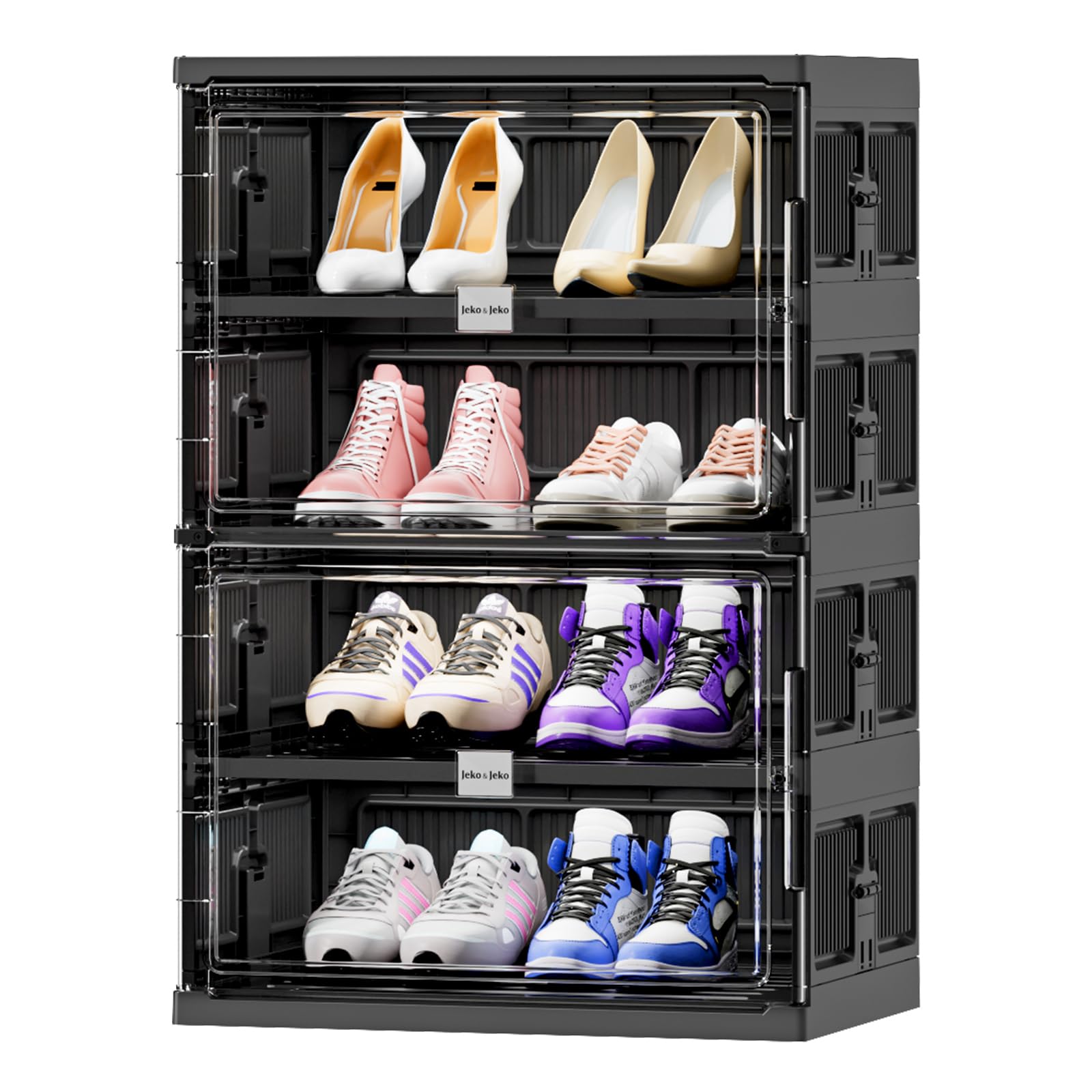  Foldable Shoe Rack Shoe Box for Closet Entryway