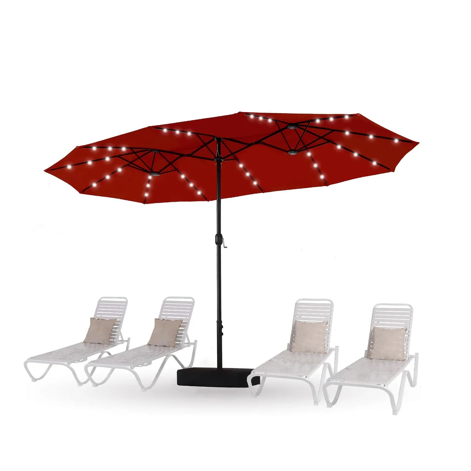💝Factory Outlet Shop✨Buy 1 get 2 free✨15ft Parasol with Solar Light and Base