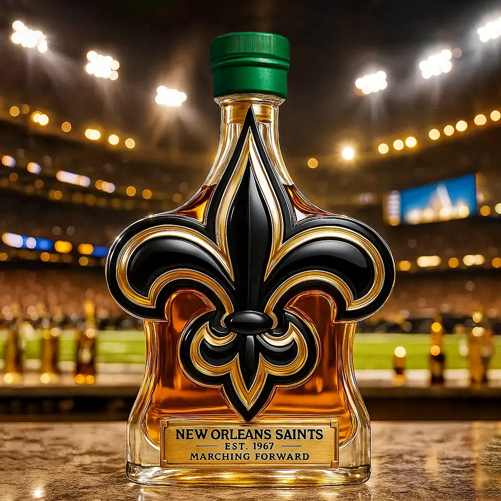 🏈 NFL Team✨New Orleans Saints Whiskey Bottle