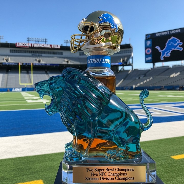 Detroit Lions Whiskey Bottle