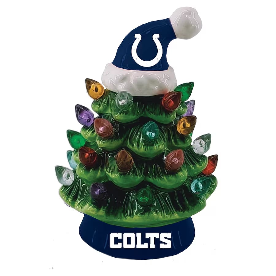 ✨Light Up Your NFL Spirit! 🏈Set of 2 4" LED Christmas Tree with NFL Team Logo🎄