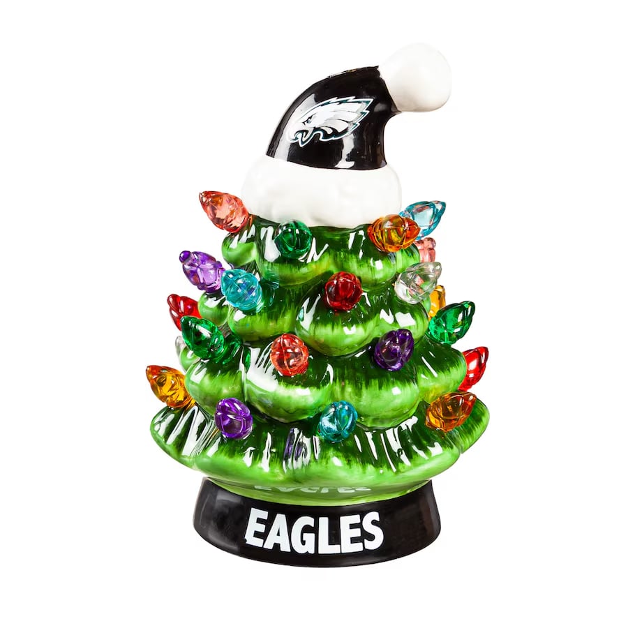 ✨Light Up Your NFL Spirit! 🏈Set of 2 4" LED Christmas Tree with NFL Team Logo🎄