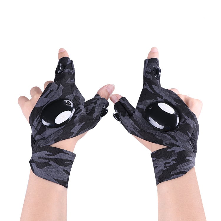 🔥LED Flashlight Waterproof Gloves - Practical Durable Fingerless Gloves