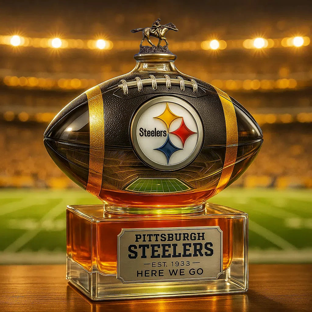 🏈 NFL Team✨ Steel City Pride, Poured in Gold — Pittsburgh Steelers Whiskey Bottle