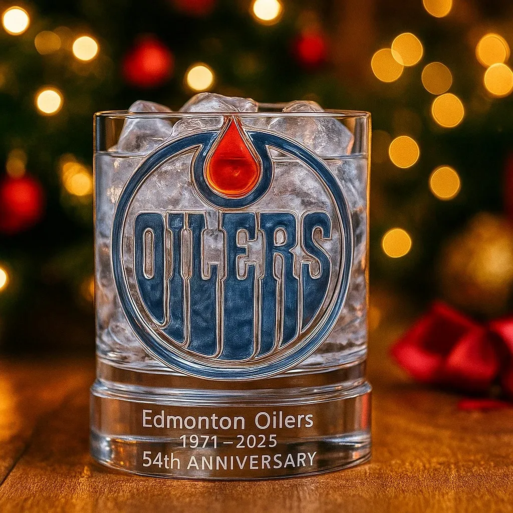 Edmonton Oilers 54th ANNIVERSARY Whiskey Glass