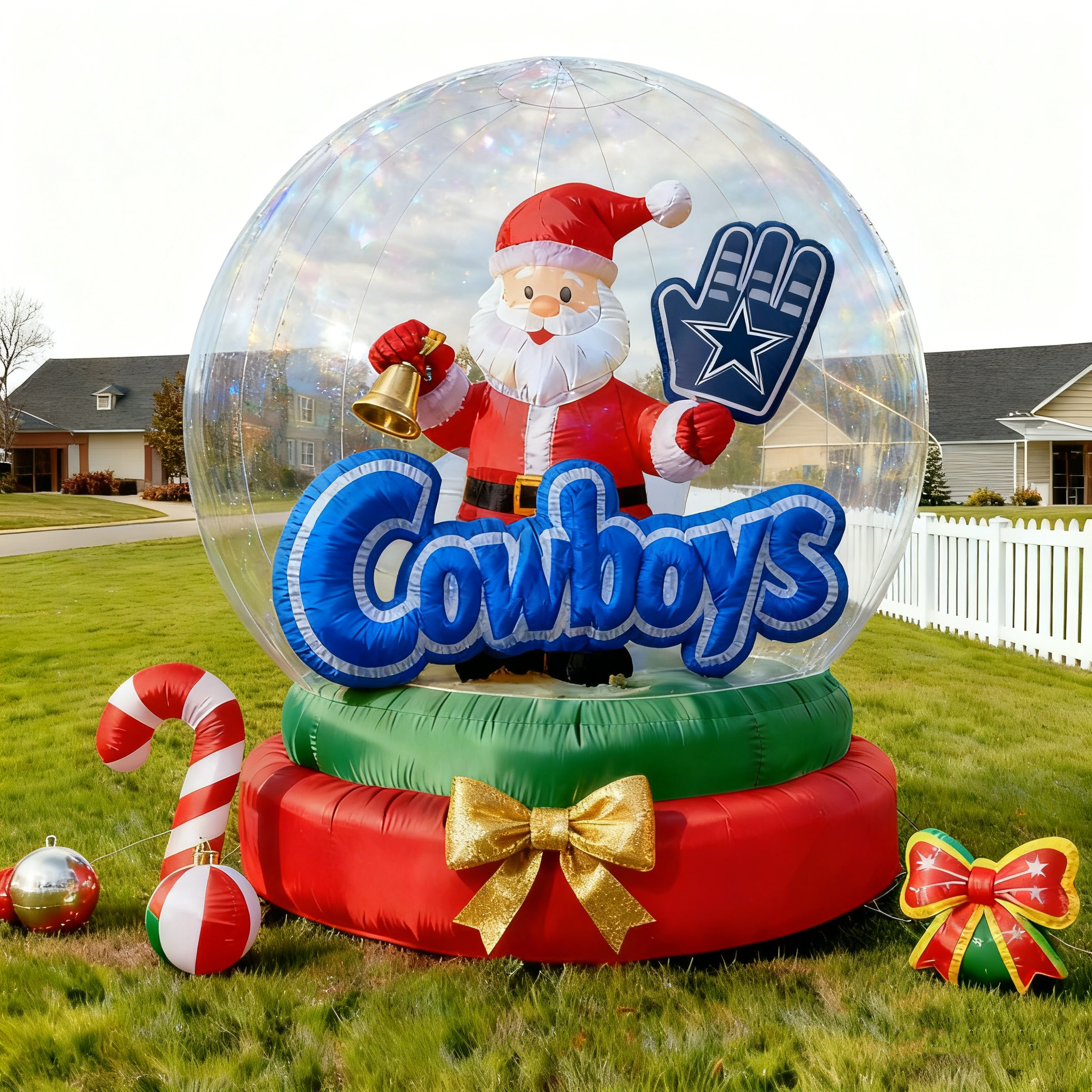 Christmas Inflatable Snowglobe Decoration - Outdoor/Indoor Holiday Light-Up Yard Ornament