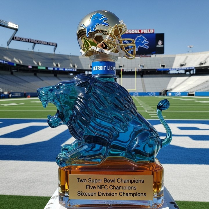 Detroit Lions Whiskey Bottle