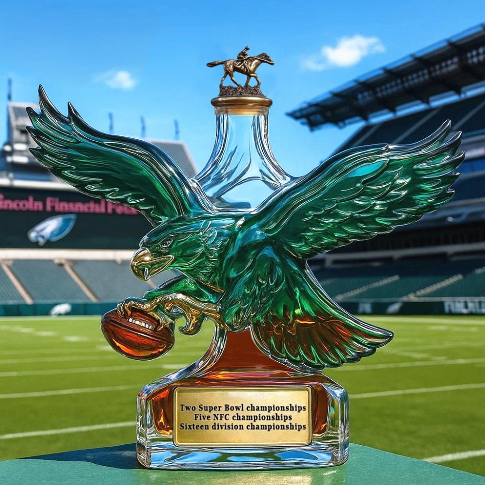 Philadelphia Eagles Retro Logo Whiskey Bottle