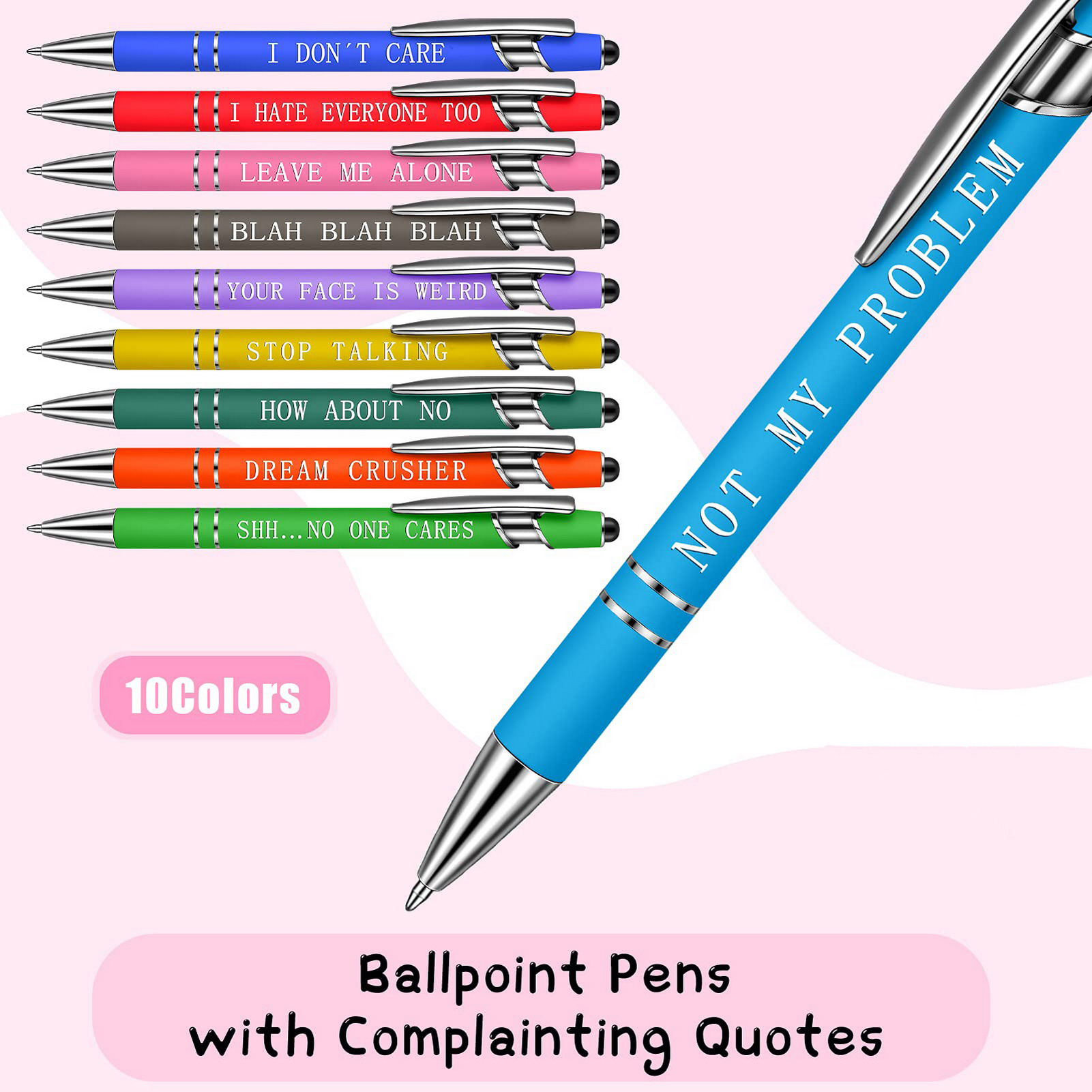 😂10Pcs Ballpoint STRESS RELIEF FUNNY PENS