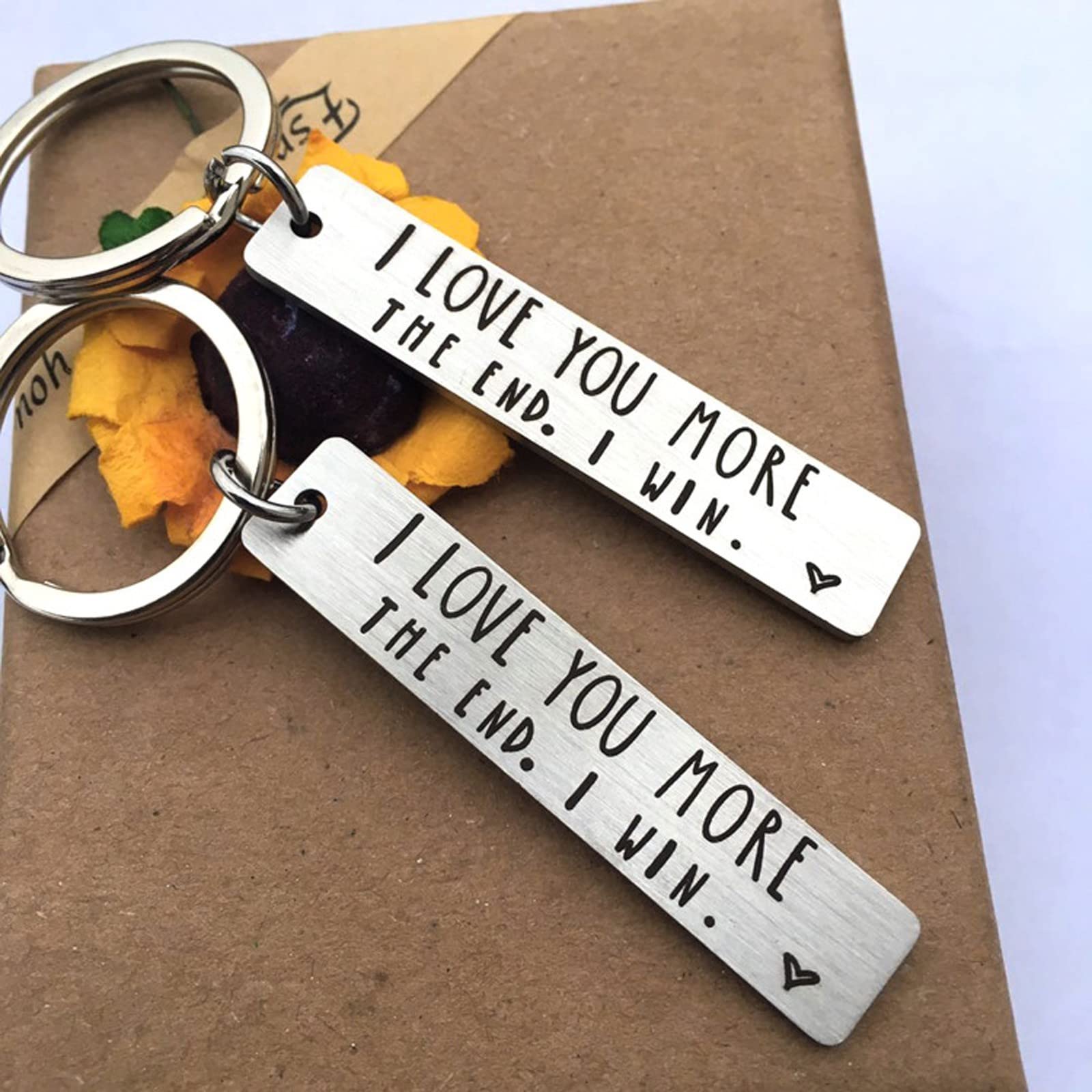 "I Love You More The End I Win"Funny Keychain-- A gift for him/her