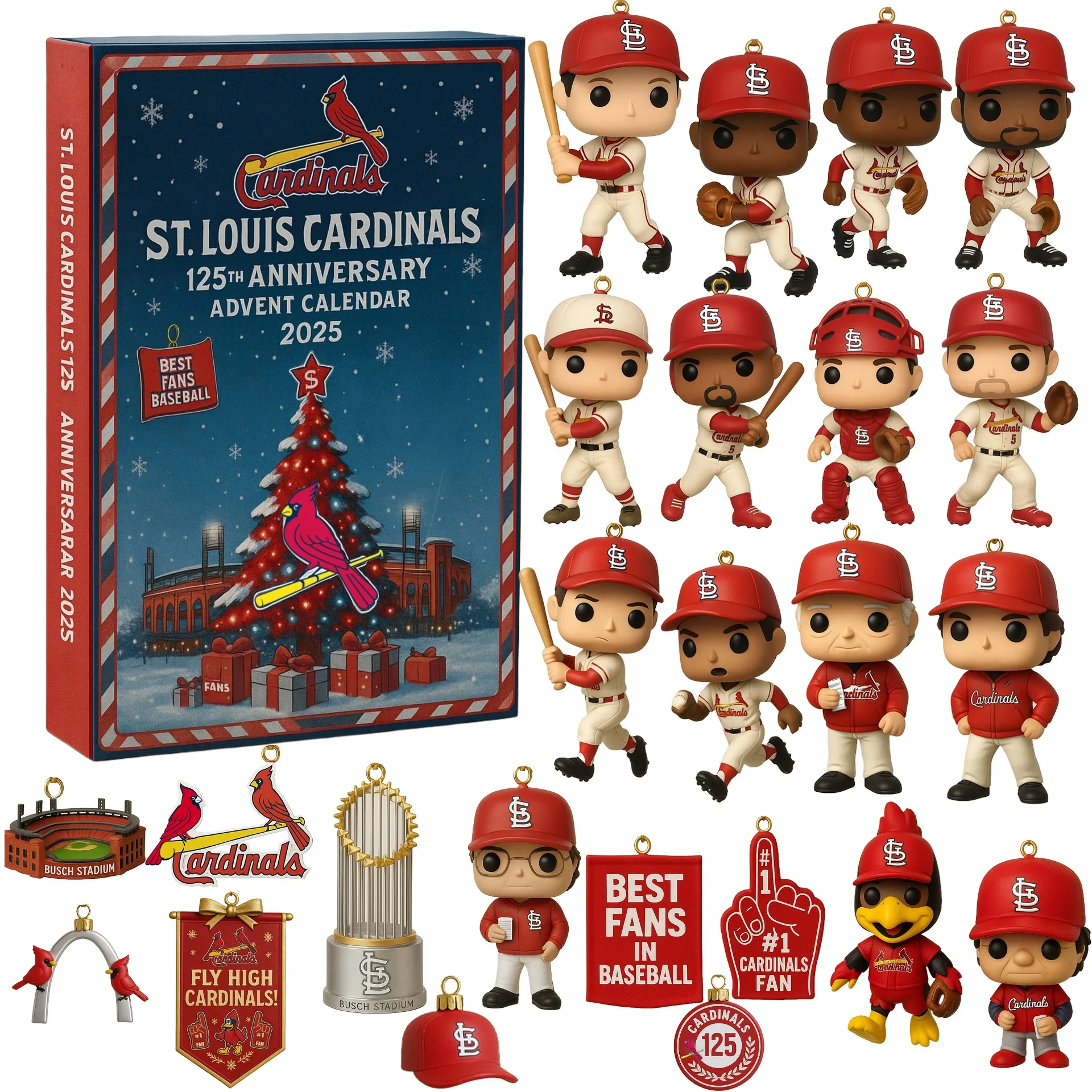 🔥Last Day 50% OFF -St. Louis Cardinals 125th Anniversary Advent Calendar 2025
