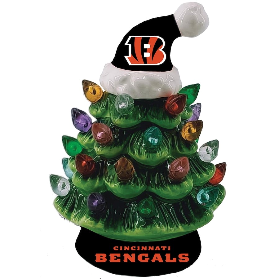 ✨Light Up Your NFL Spirit! 🏈Set of 2 4" LED Christmas Tree with NFL Team Logo🎄