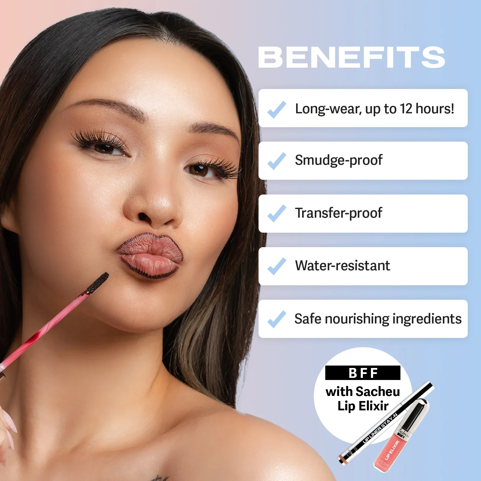 Peel-Off Lip Liner Stain - Lasts All Day & Night Eyeliner Lipliner