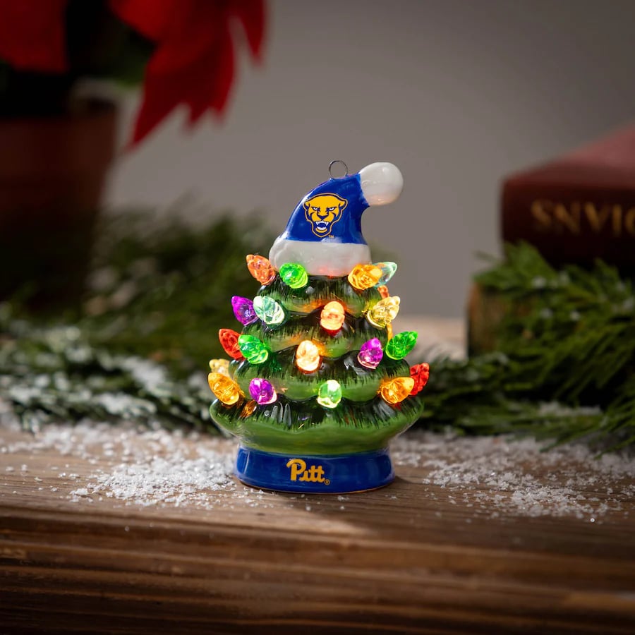 ✨Light Up Your NFL Spirit! 🏈Set of 2 4" LED Christmas Tree with NFL Team Logo🎄