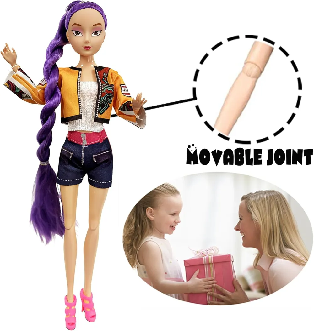 🎤✨ 2025 K-Pop Hunters New Singer Fashion Dolls 🎶💜Articulated Fashion Doll Set,Great Idea for Girls Fans