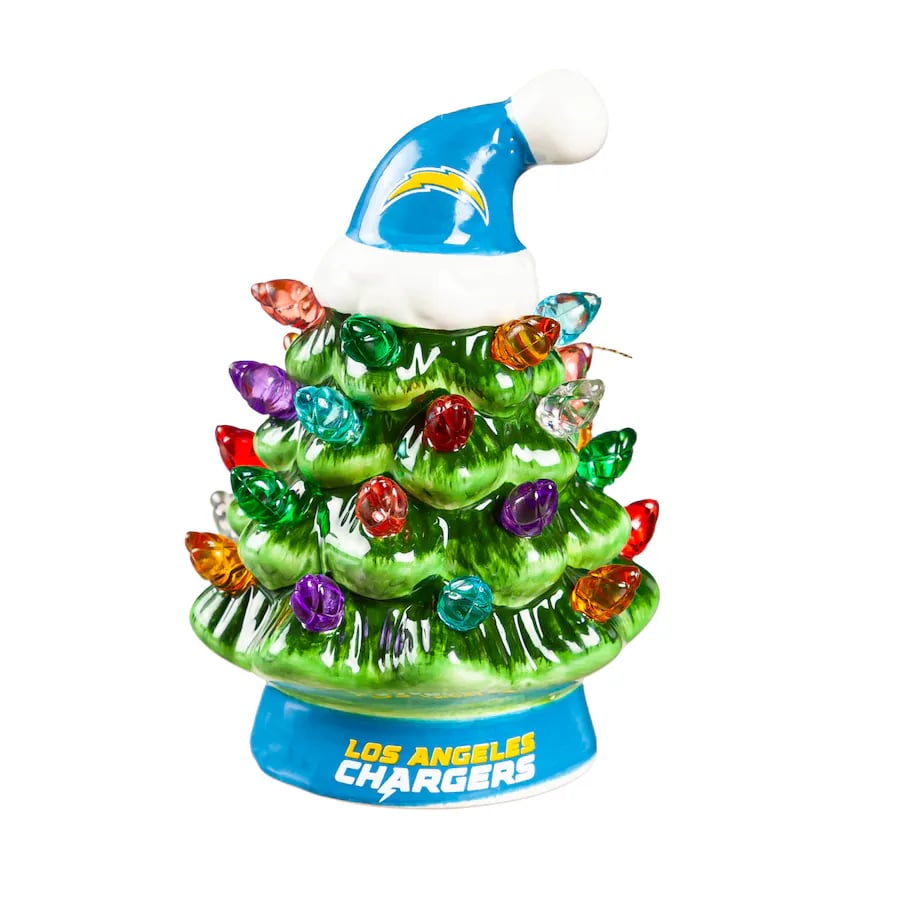 ✨Light Up Your NFL Spirit! 🏈Set of 2 4" LED Christmas Tree with NFL Team Logo🎄