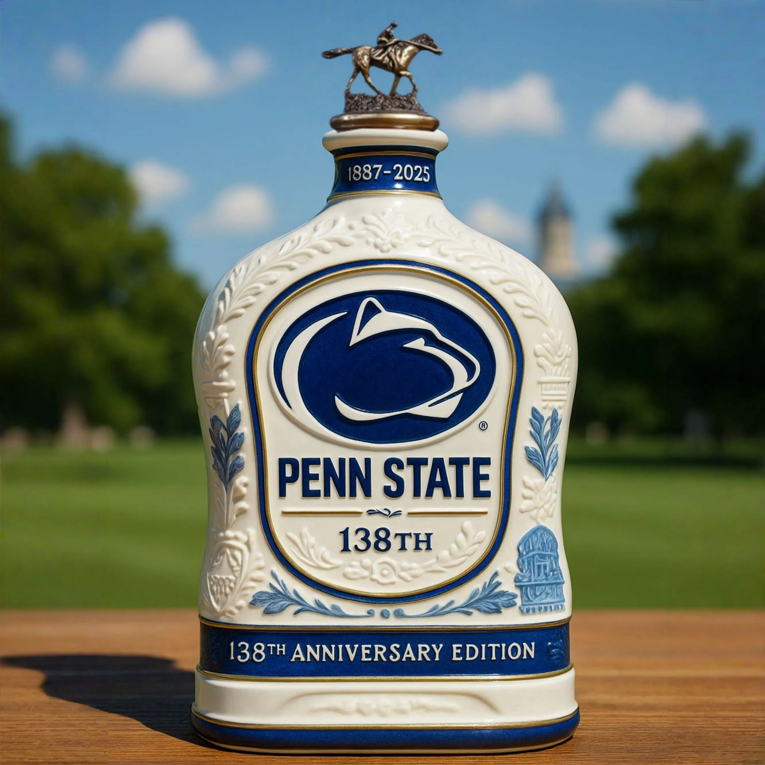 Penn State Nittany Lions 138th Anniversary Whiskey Bottle