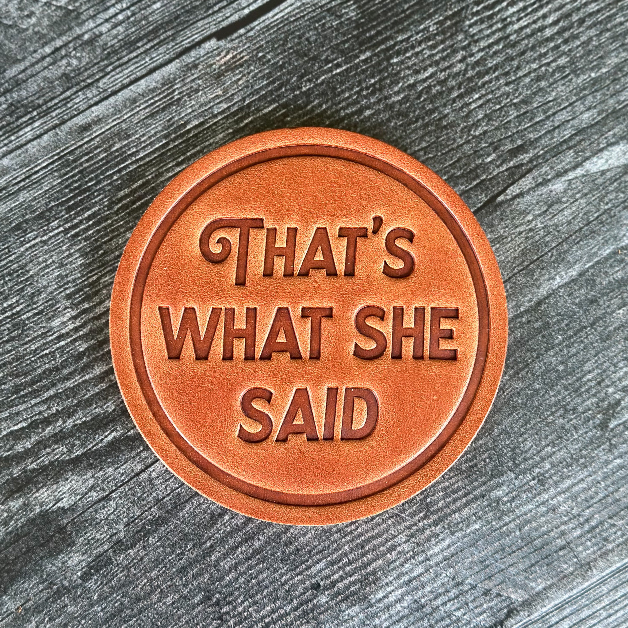 Funny Leather Drink Coasters