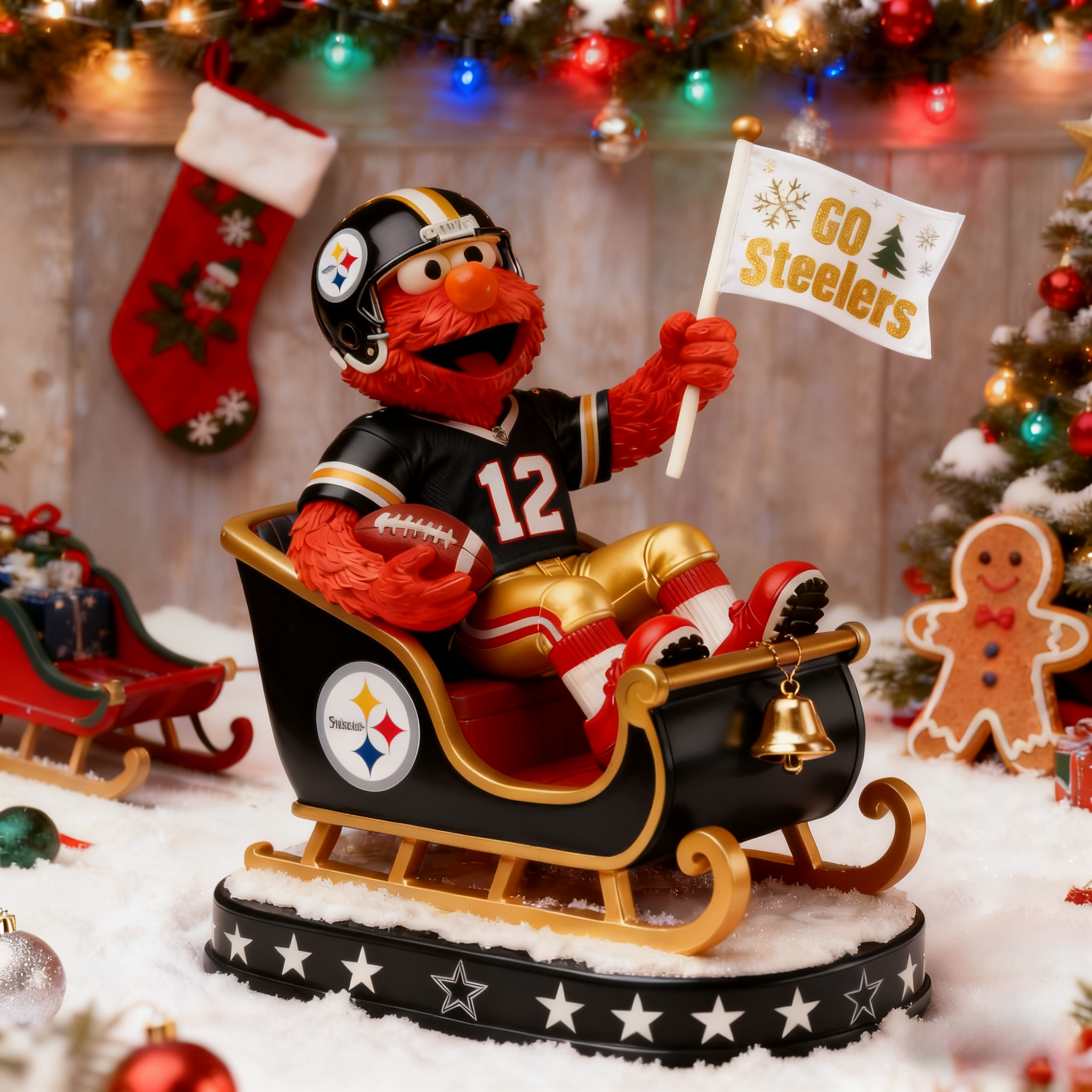 Sesame Street Elmo Holiday Sleigh Collectible Statues