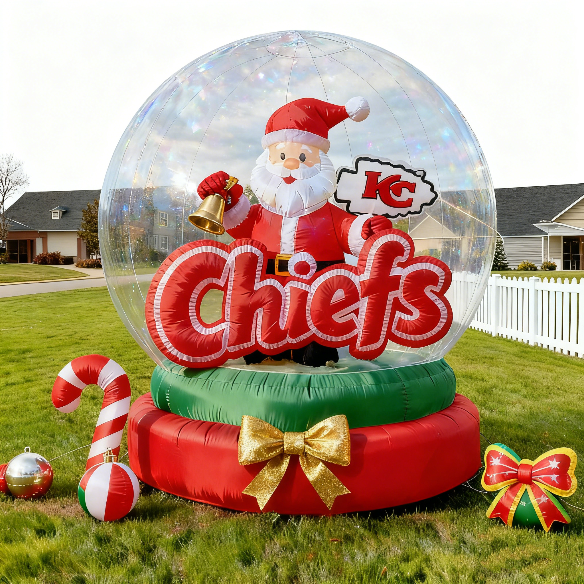Christmas Inflatable Snowglobe Decoration - Outdoor/Indoor Holiday Light-Up Yard Ornament