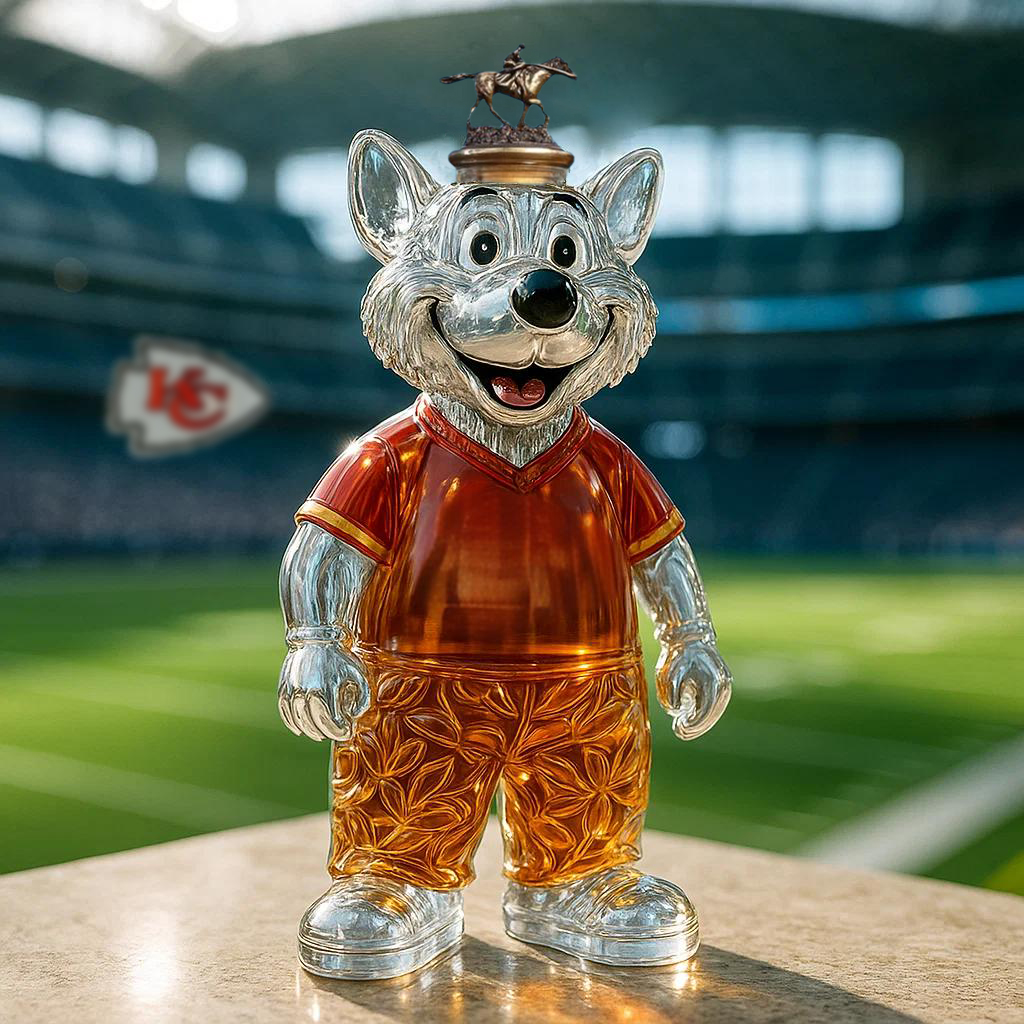 Kansas City Chiefs mascot whiskey bottle
