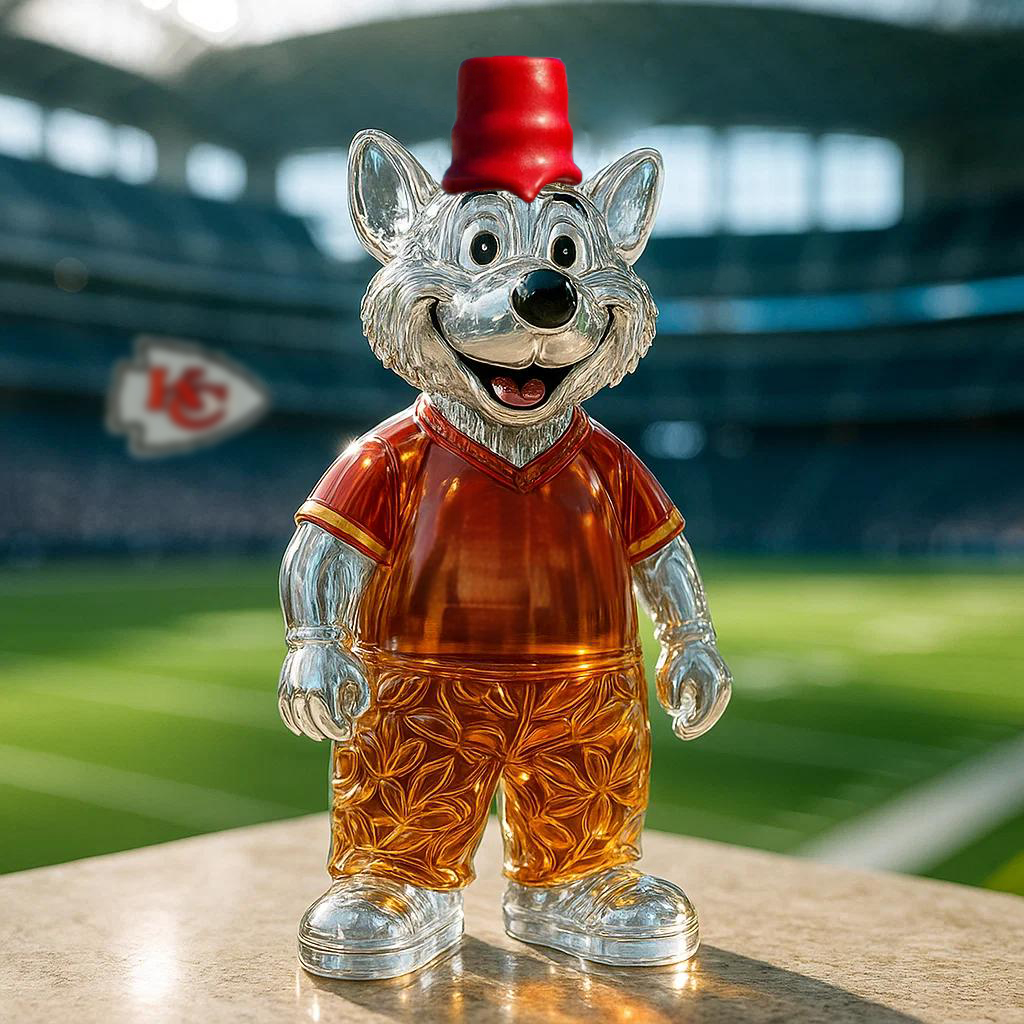 Kansas City Chiefs mascot whiskey bottle