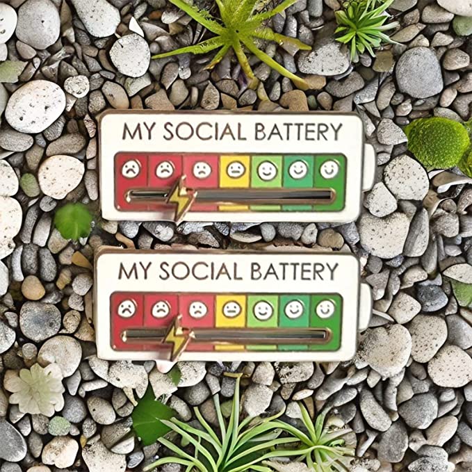 Funny Social Mood Brooch Pin for 7 Days