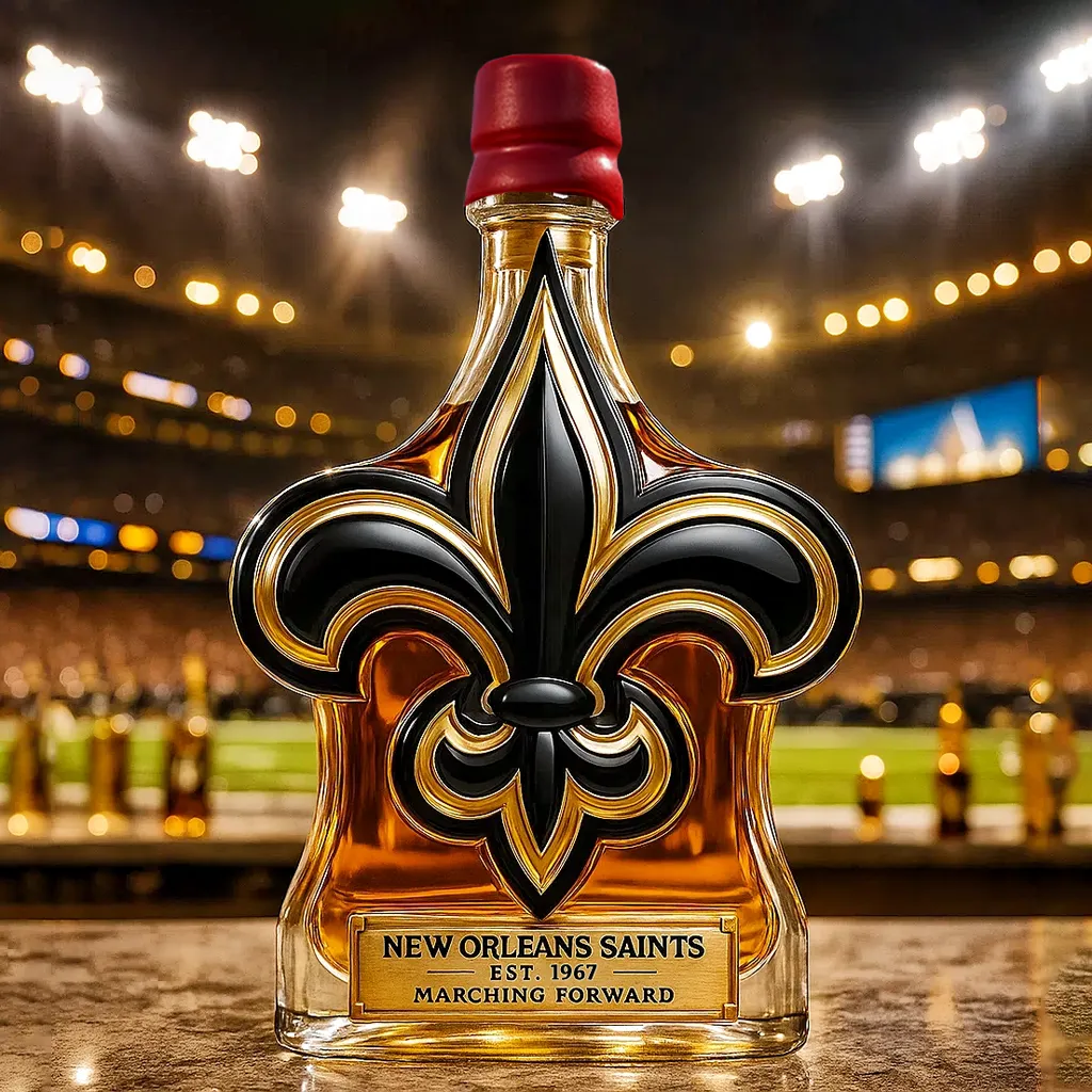 🏈 NFL Team✨New Orleans Saints Whiskey Bottle