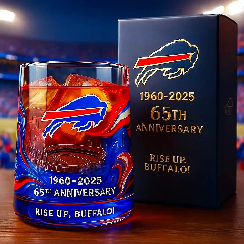 Buffalo Bills 65th Anniversary Whiskey Glass