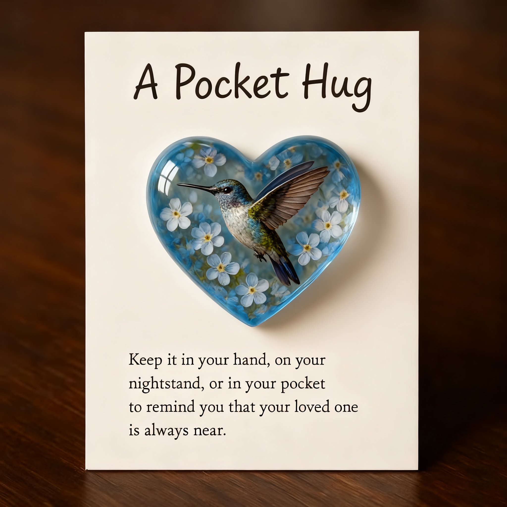 🎁Hummingbird Pocket Hug with Gift Card💌Crafted by Hand