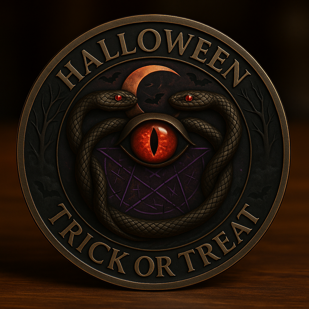 Halloween Trick or Treat Demon & Serpent Coin