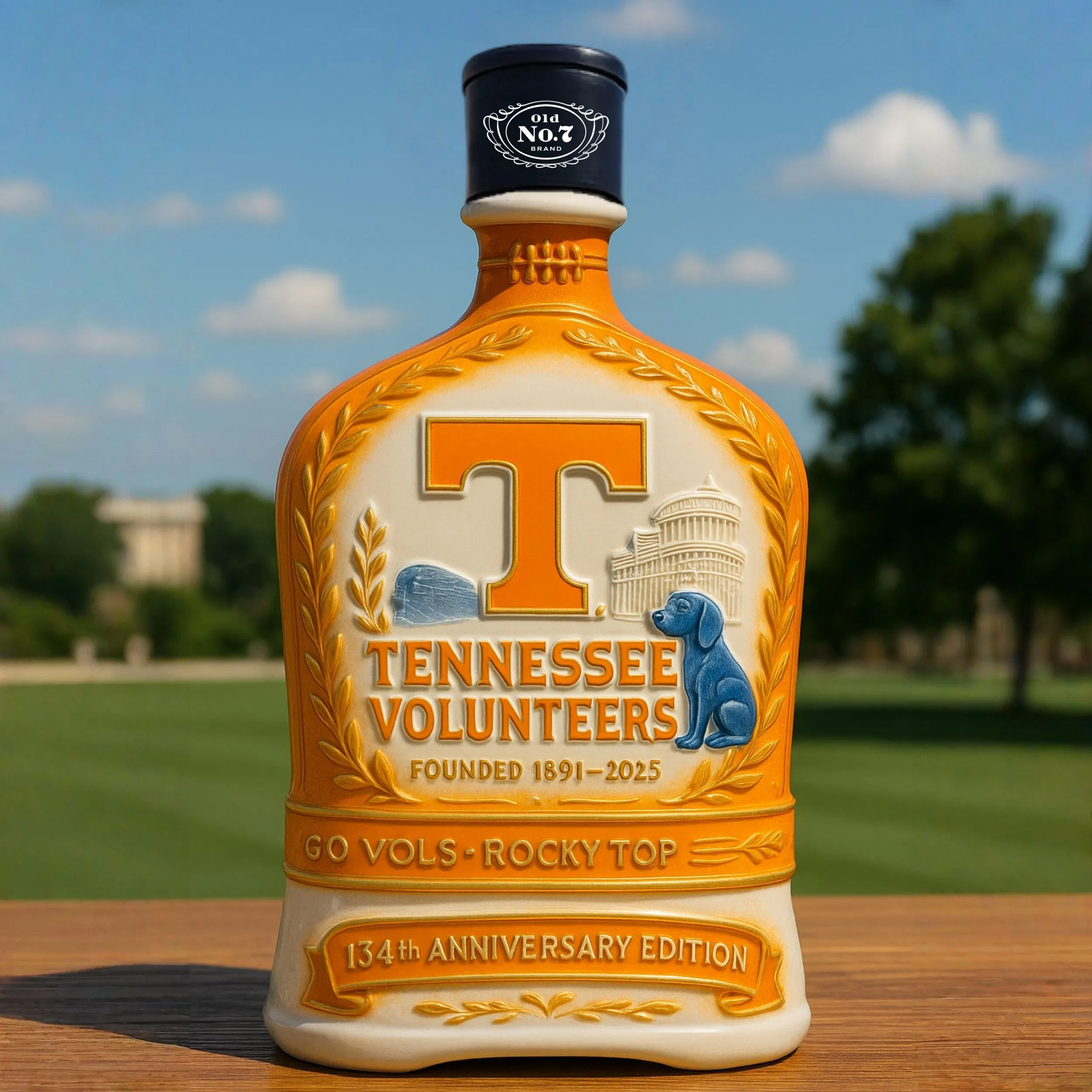 Tennessee Volunteers 134th Anniversary Whiskey Bottle