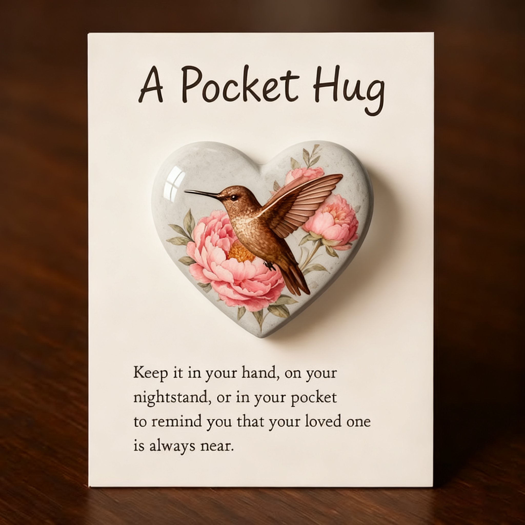 🎁Hummingbird Pocket Hug with Gift Card💌Crafted by Hand